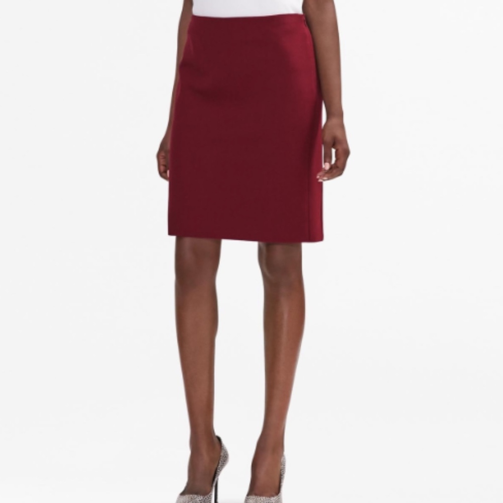 MM Lafleur Noho Pencil Skirt in Pomegranate
